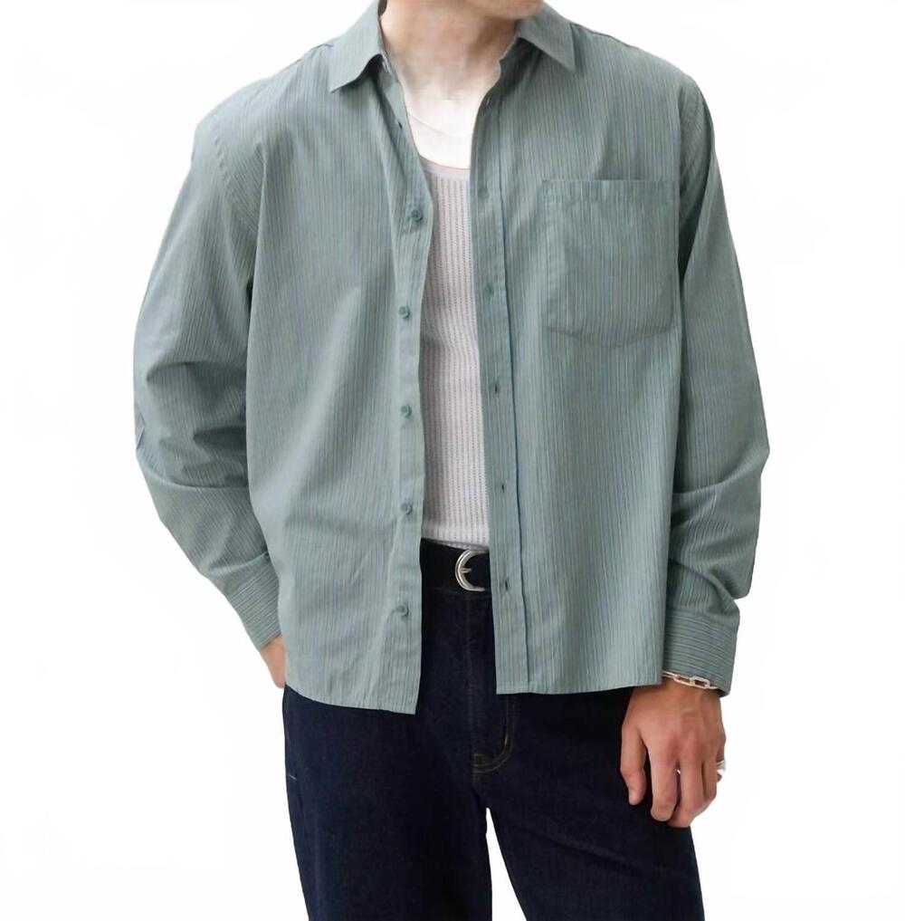 NEW PERCIVAL clancy striped long sleeve shirt in blue